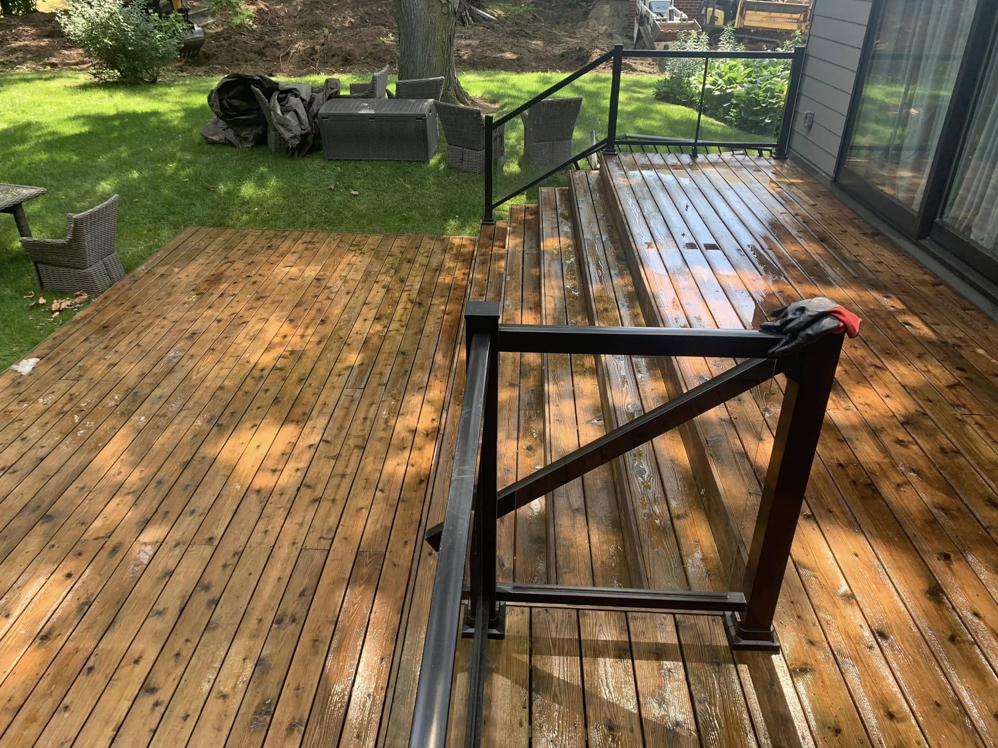 Our team performing outdoor improvements